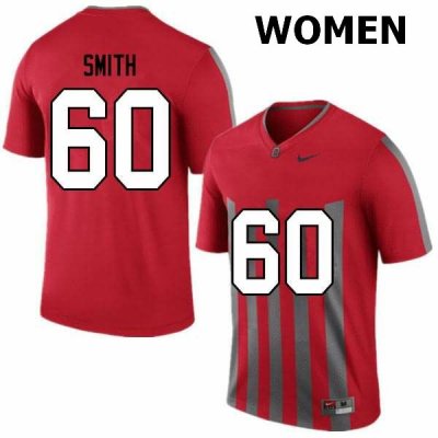 NCAA Ohio State Buckeyes Women's #60 Ryan Smith Retro Nike Football College Jersey XSU3445KH